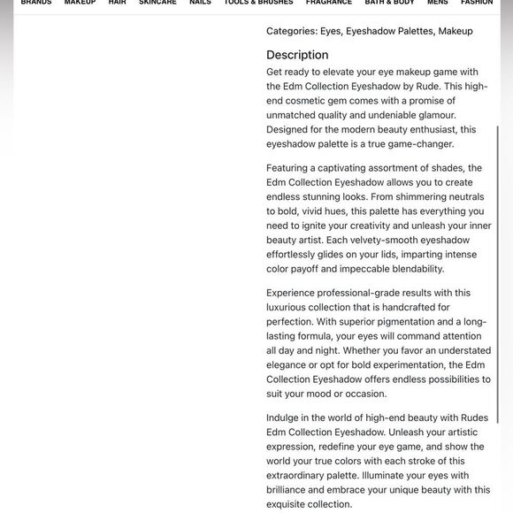 Rude Cosmetics EDM Collection Eyeshadow Pigment/Glitter Palette - Picture 6 of 6